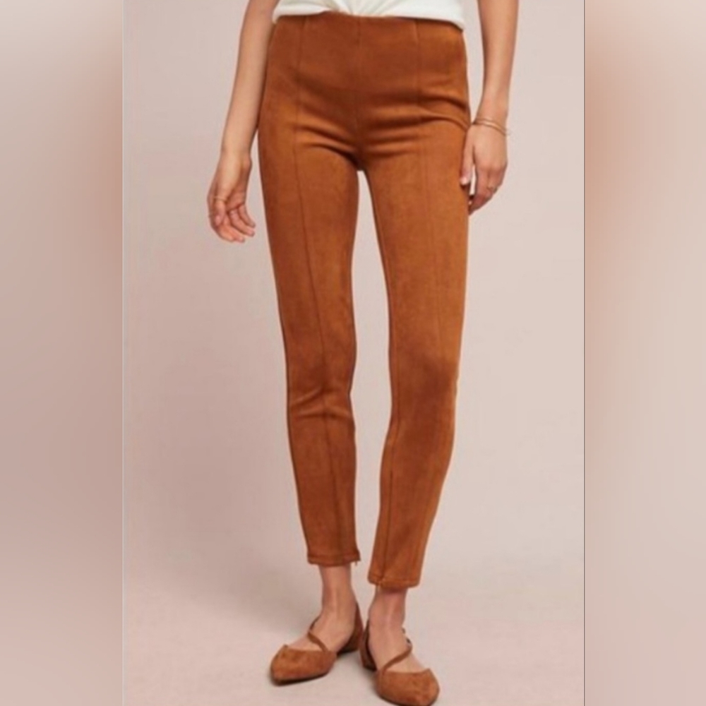 Anthropologie Faux Suede Skinny Camel Tan Legging Pants Size 27
